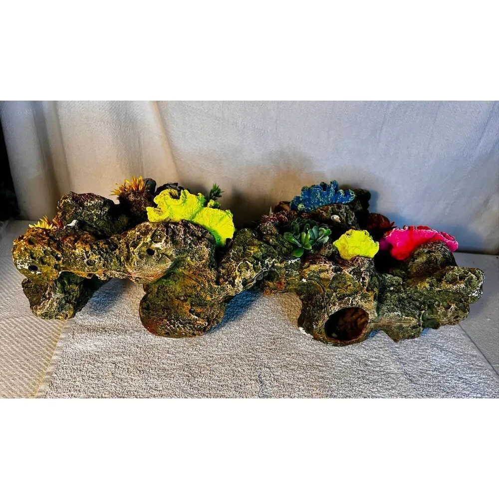 Top Fin Stone & Coral Aquarium Ornament Colorful Fish Tank Decor